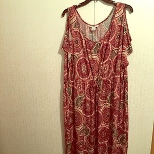 Christine Maxi Dress. Rust cold shoulder new